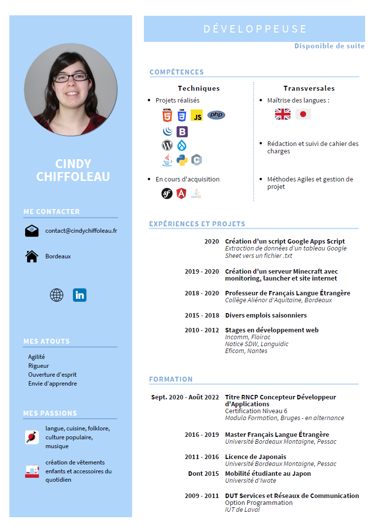 CV de Cindy Chiffoleau